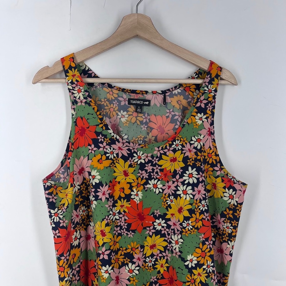 Toad&Co Sunkissed Tank Womens Large Multi Floral Scoop Neck Stretch T1112202 - Picture 3 of 13